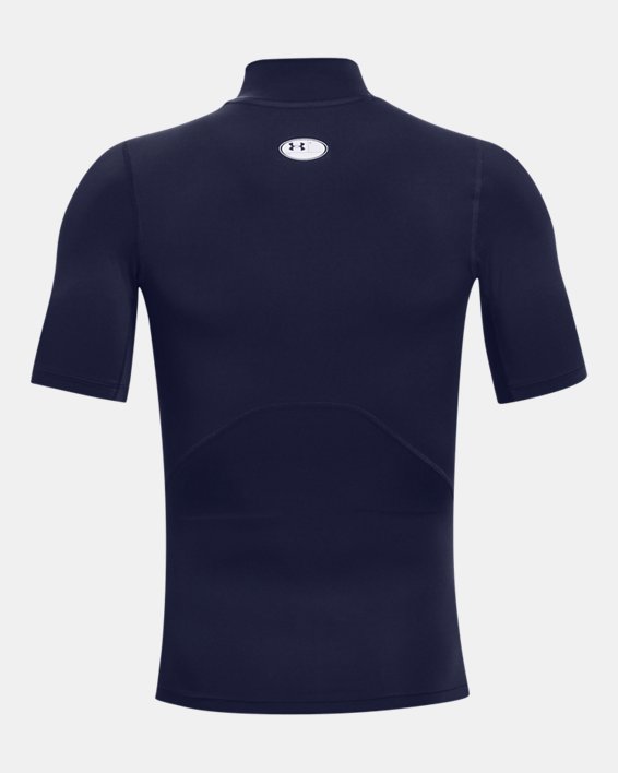 Men's HeatGear® Compression Mock Short Sleeve, Blue, pdpMainDesktop image number 5